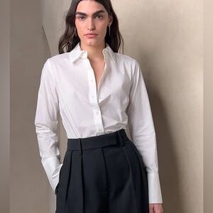 Banana Republic Riley Shirt White Button Down Tailored Fit